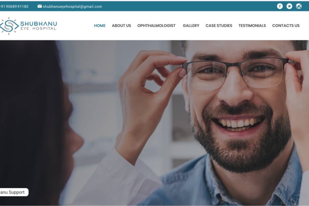 shubhanu eye hospital - website - hospital system web application + digital marketing